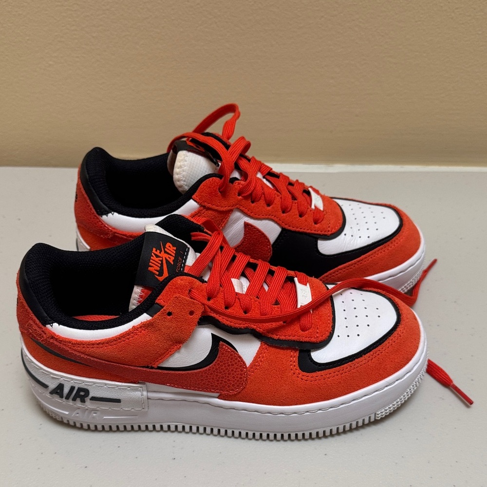 Nike Air Force 1 - Orange and White Sneakers